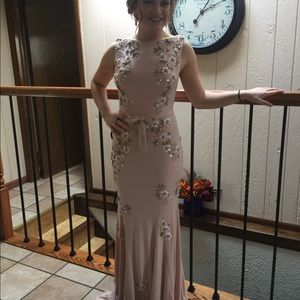 Blush pink beaded gown